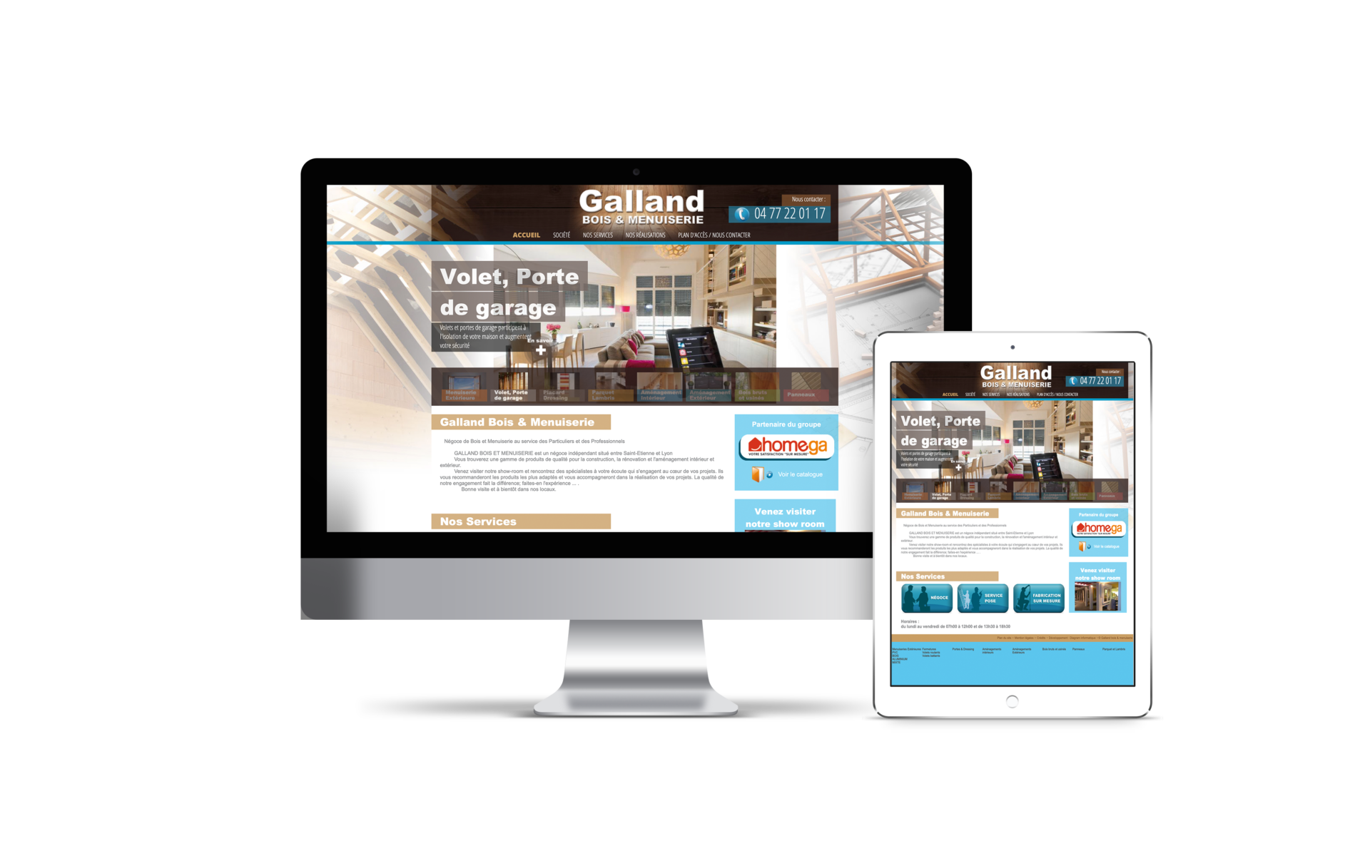 Gallant Création d’un site internet pour Galland Bois et Menuiserie implanté à Saint Chamond (Loire 42) par Diagram Informatique