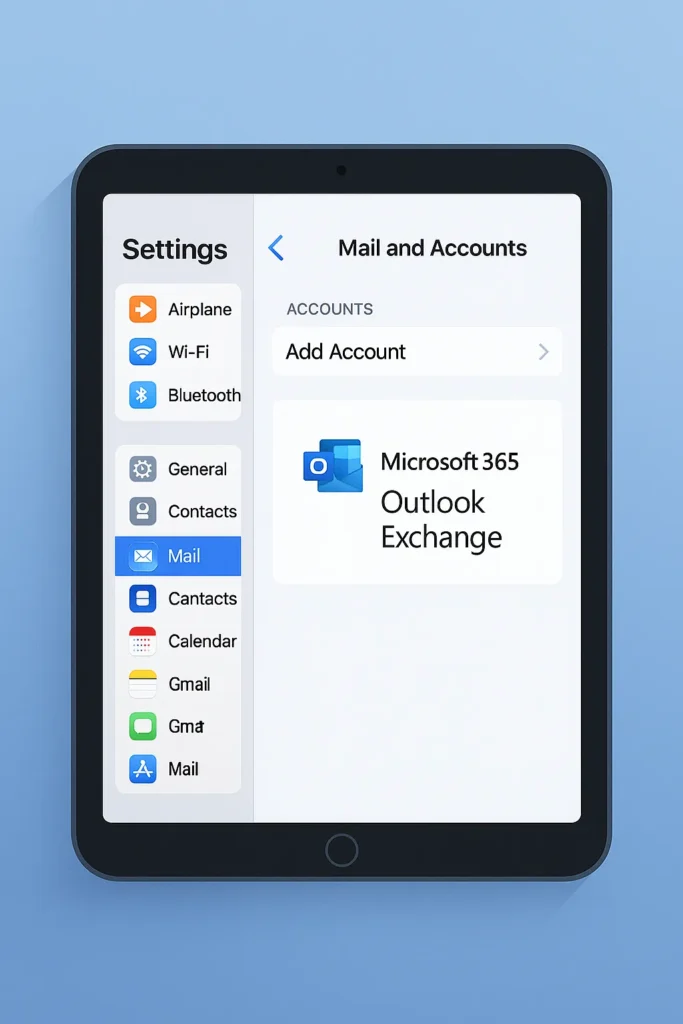 ajouter un compte mail sur ipad