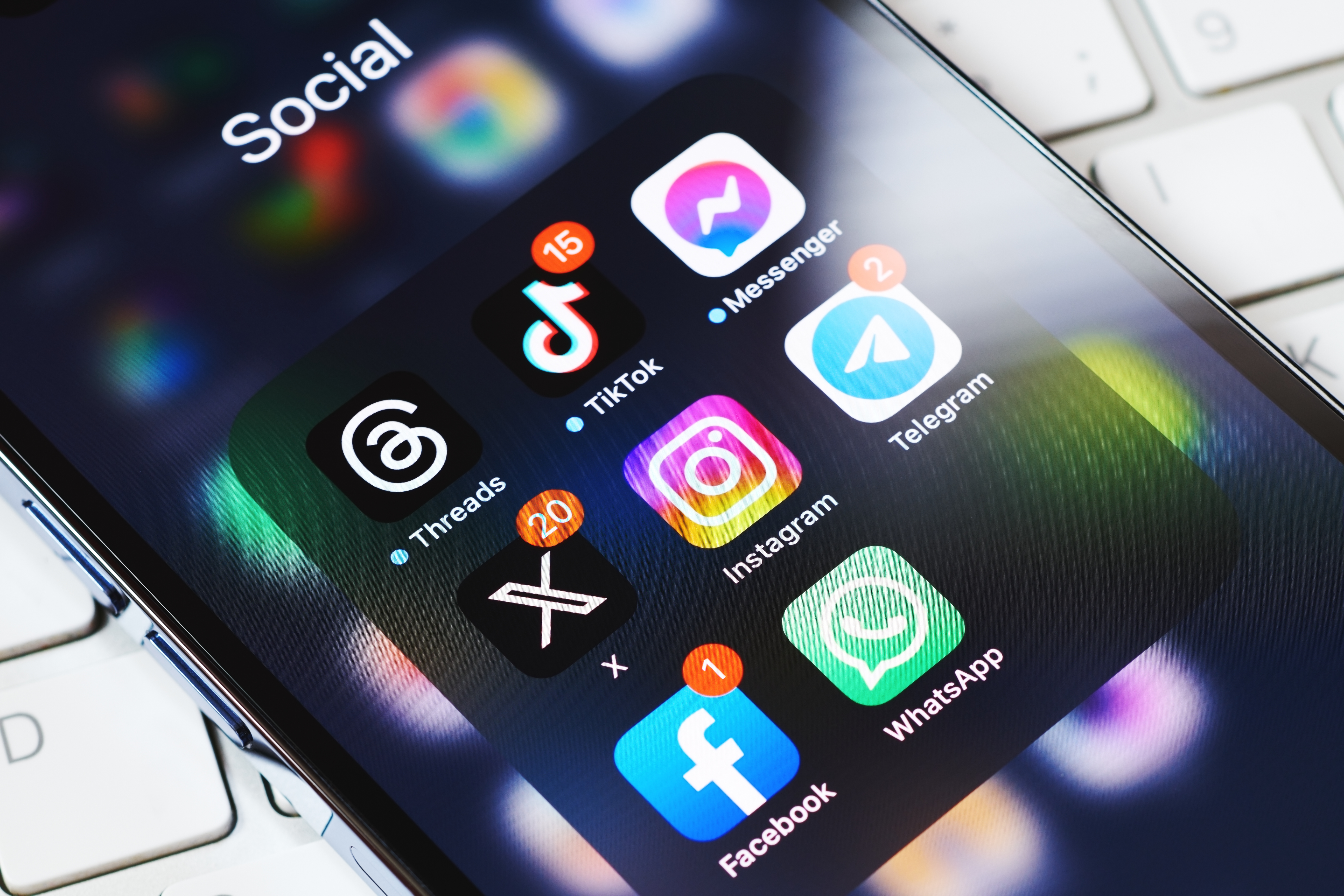 moscow, russia, 29 07 2023: new elon musk's twitter x app on smartphone screen surrounded by other social media network apps. twitter rebranding. modern social media communication.