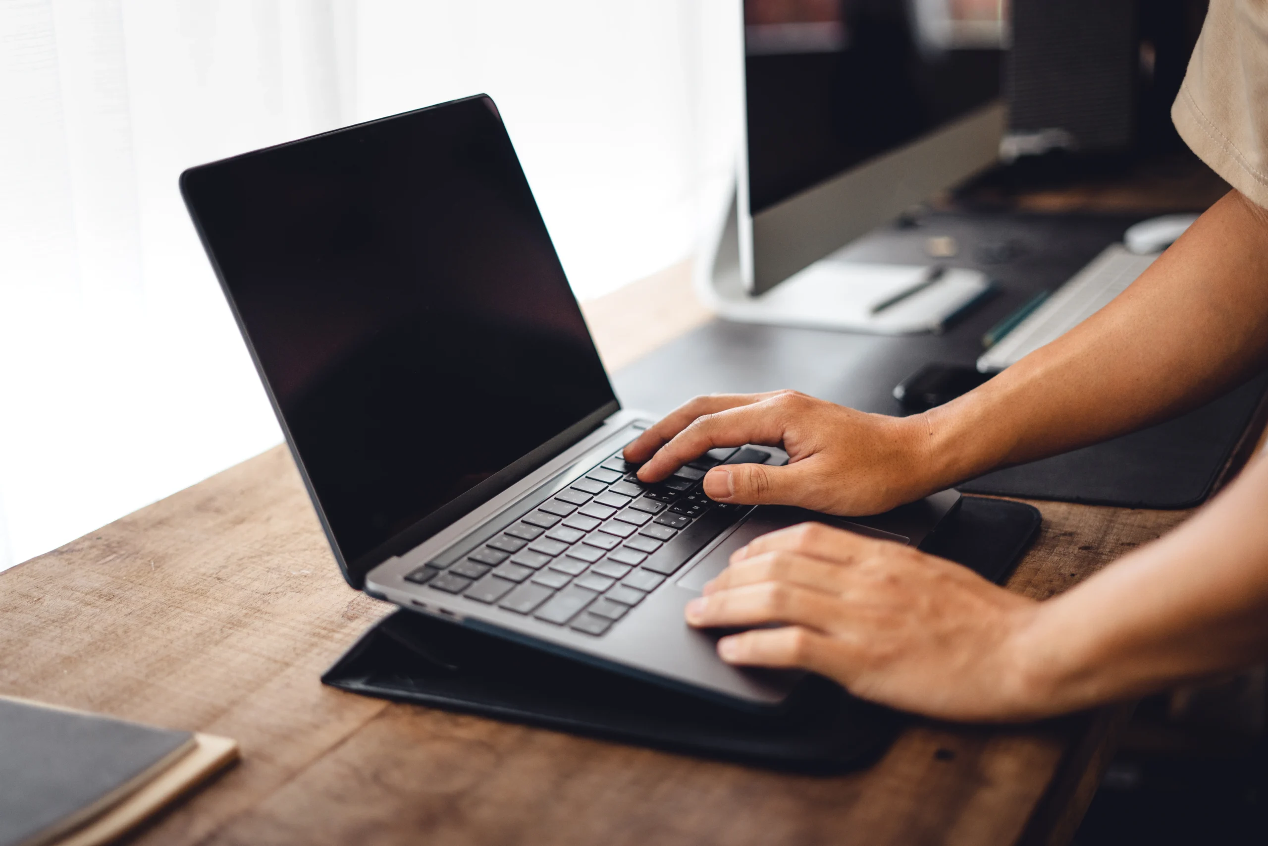 close up of businessman working and login on lapto 2025 03 13 01 05 59 utc