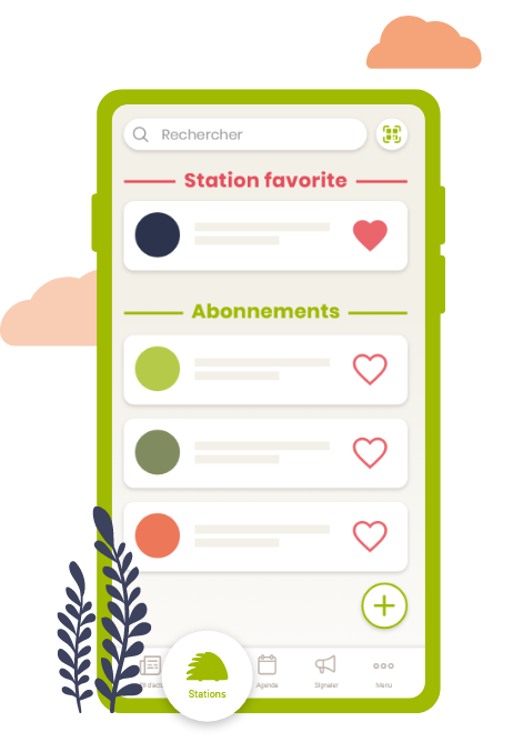 Illustration de la fonctionnalité Abonnements d'illiwap : station favorite et liste d'abonnements aux collectivités locales