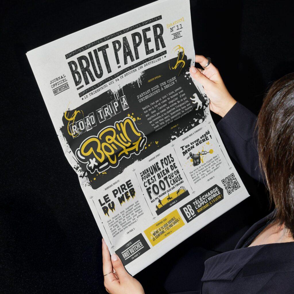 Journal Brut Paper de Brut Butcher – couverture illustrée style street-art