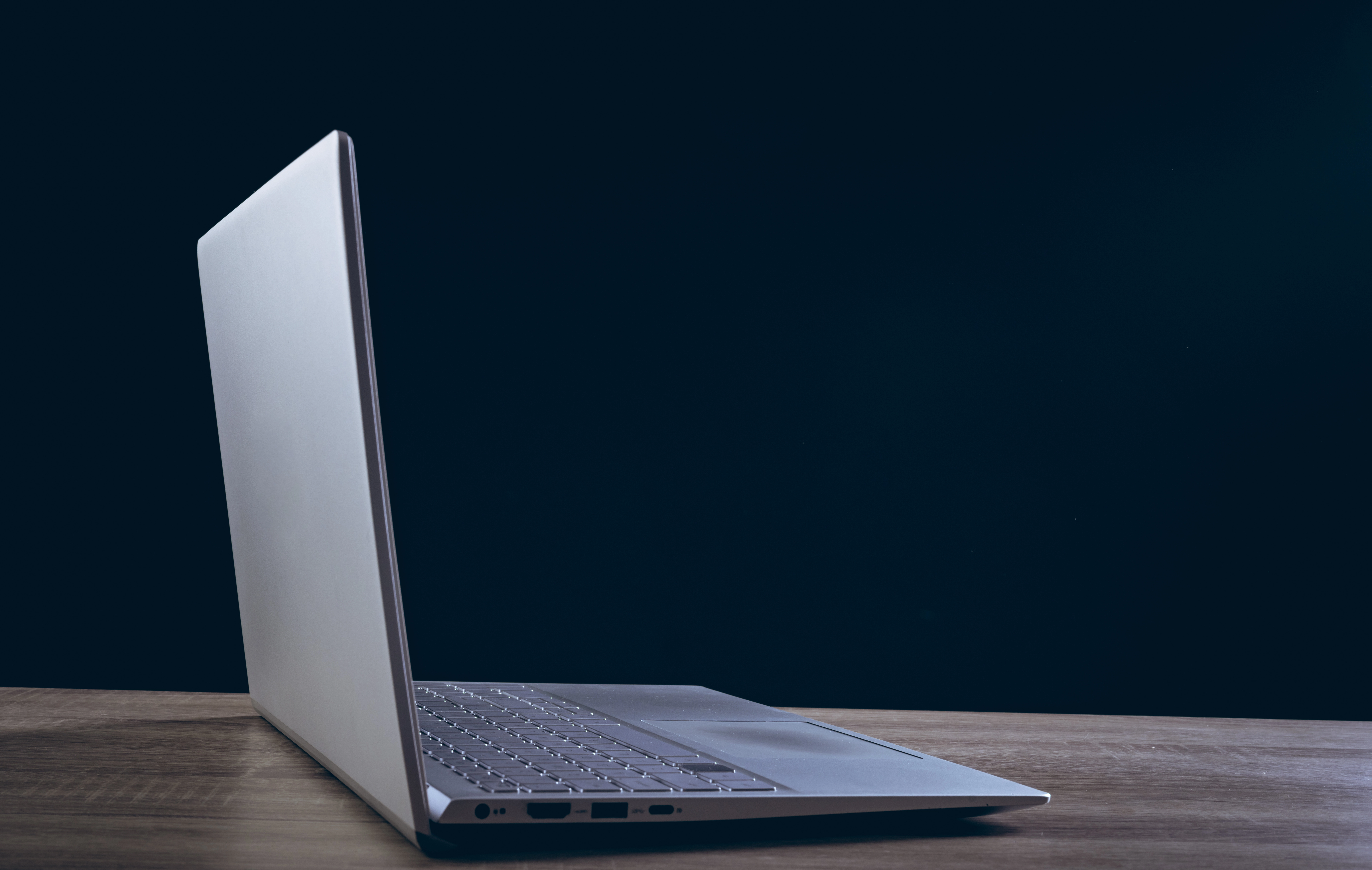 open laptop with copy space on black background 2025 04 04 11 05 06 utc