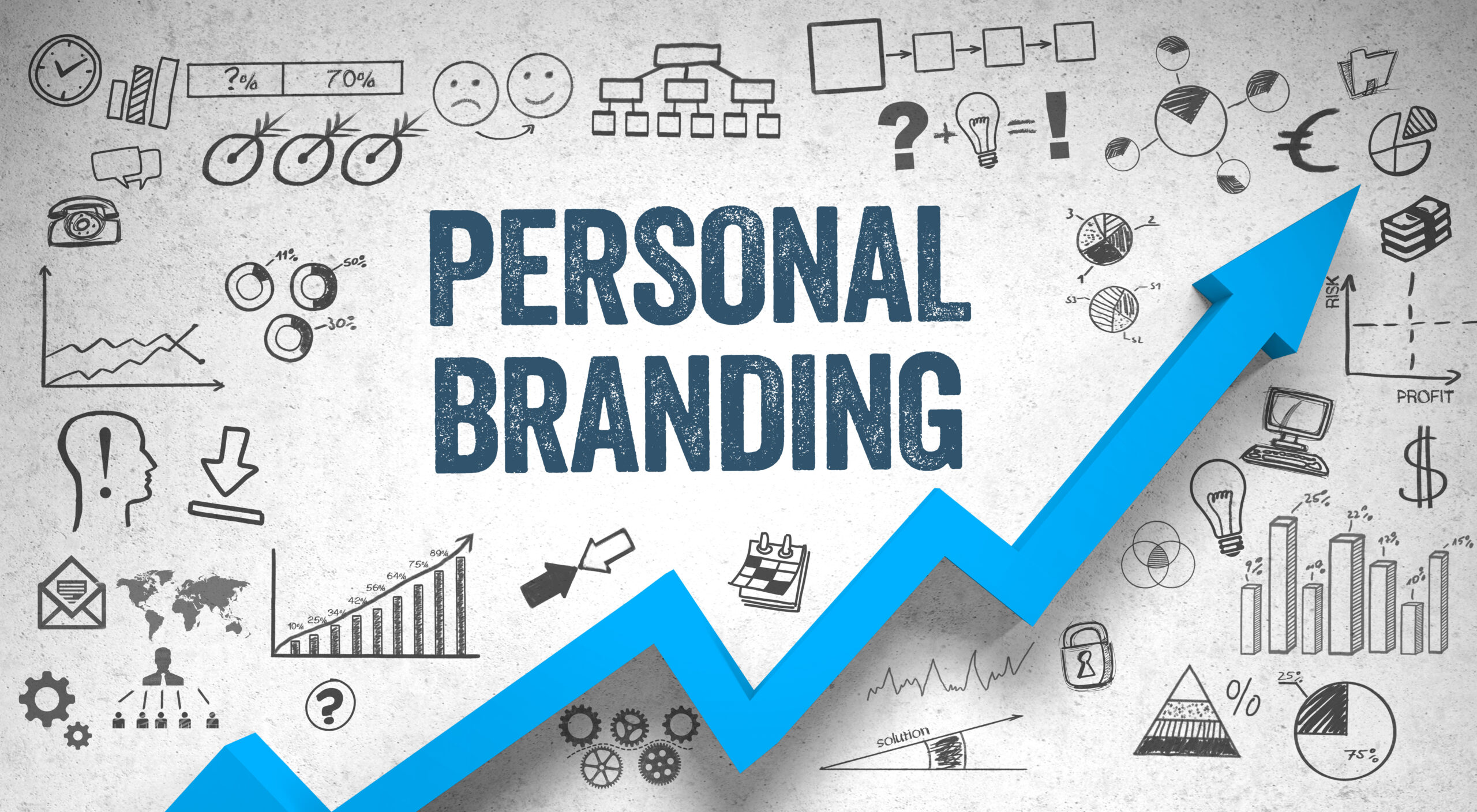 personal branding / wall / symbols / arrow