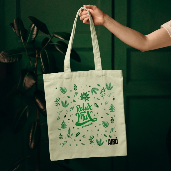 canvas bag in leaving room mockup