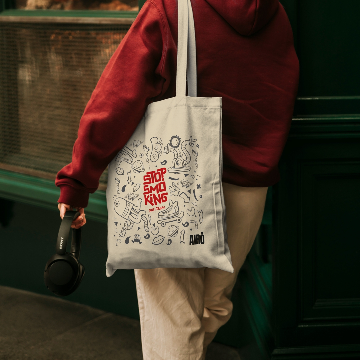 shoulder held tote bag mockup