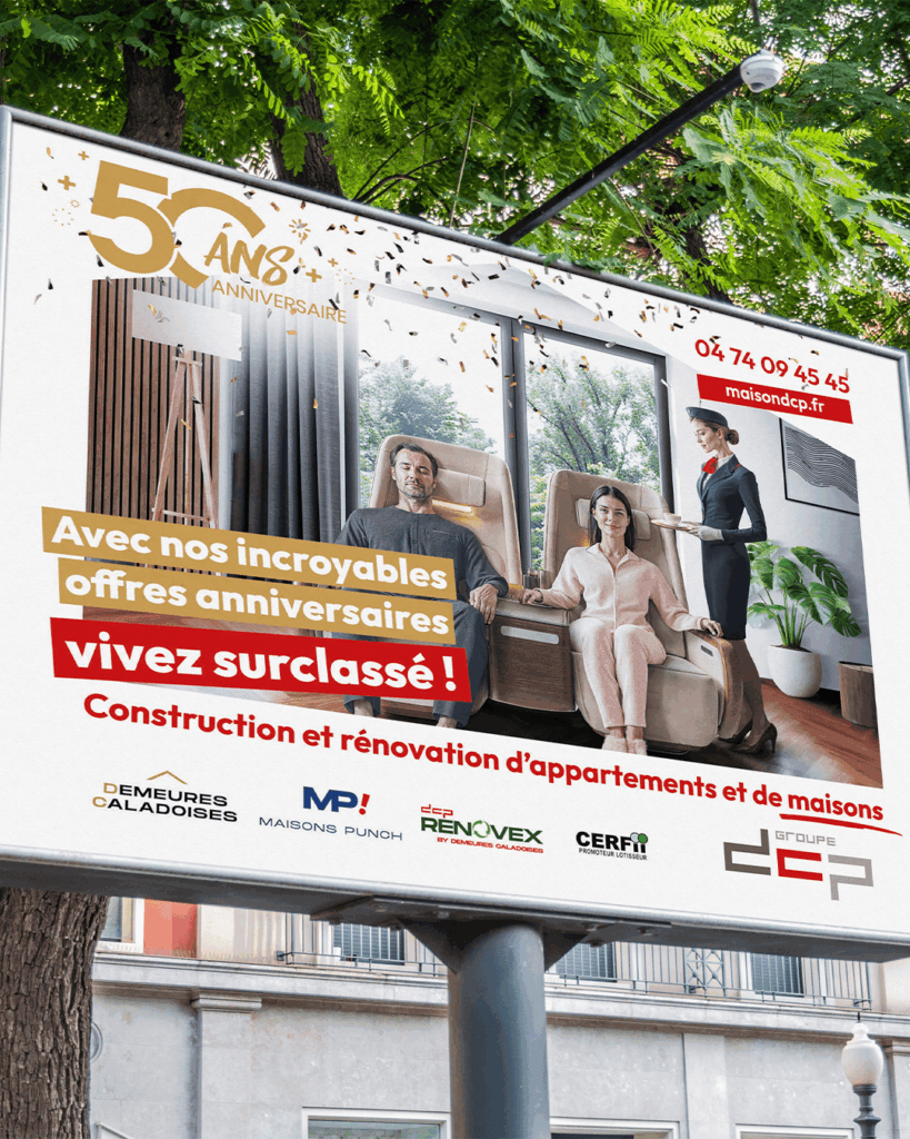 Vignette de campagne publicitaire pour le Groupe DCP – création Groupe Diagram